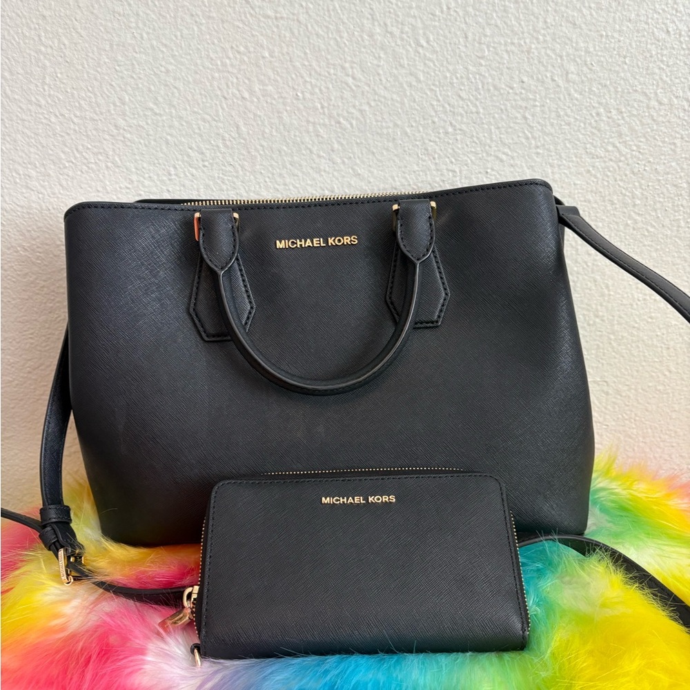 Michael Kors Black Tote and Wallet Set